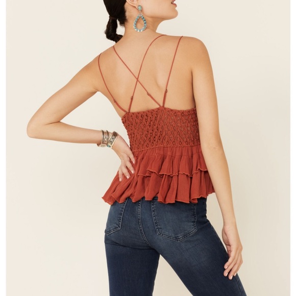 Free People Adella Cami Rusted Orange camisole NWT - Picture 3 of 6